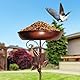 Vogeltränke Stehend Vogelbad Garten Metall Vogeltränke Winterfest Wassertränke für Wildvögel Wassertränke, Vogelbad, Futterstelle, Balkon, Garten