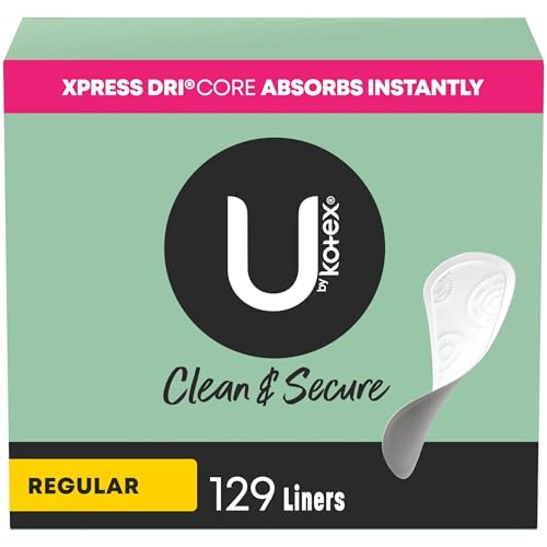 U by Kotex Clean & Secure Daily Liners Regular 129 Count - 4 Pack (516 Total