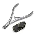 GERMANIKURE Tower Point Cuticle Trimmer - 3/4 Full Jaw Nipper - Ethically Made in Germany - FINOX Stainless Steel Professional Sharp Cuticle Remover in Leather Case – Manicure Tool, r147, 7mm