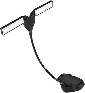 Lámpara LED Recargable con Pinza para Partituras Musicales Portátil Diseño Ligero y Duradero para Lectura y Estudio Casa Color Negro