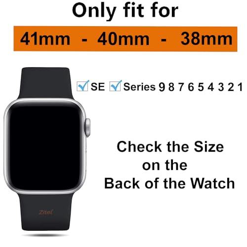 Image of Zitel Band Compatible with Apple Watch Straps 42mm (Series 11 /10), 40mm /41mm for Women Girls, Rose flower Engraved Silicone Straps for iWatch Series 9|8|7|6|5|4|3|2|1|SE1 /SE2 /SE3