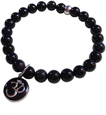 Edgy Soul Black Obsidian Bracelet with Ohm Charm