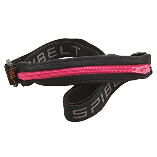 SPIbelt Waterproof with LokSak Liner No-Bounce Running Belt for Runners, Athletes and Adventurers (Black with Hot Pink Zipper)