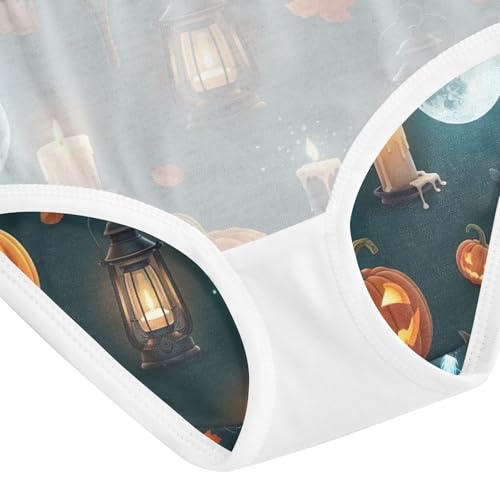 Toddler Girl Briefs, Halloween Funny Pumpkins Girls' Cotton Brief Underwear, 2T–8 Years4