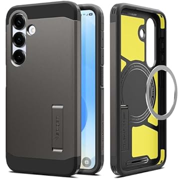 Spigen Capa para Galaxy S25 Plus, Tough Armor (Ai) MagFit [Carregamento sem fio] Compatível com MagSafe - Gunmetal