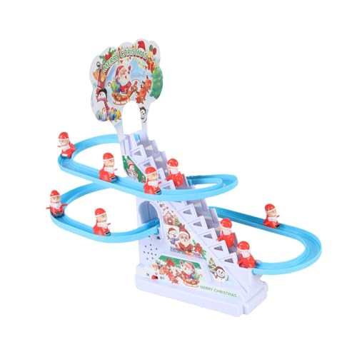 rongweiwang Juego de pista de tobogán que fomenta el juego imaginativo. Pista tobogán carreras juguete Papá Noel para niños. Diversión creativa. Juguetes educativos preescolares para niños y