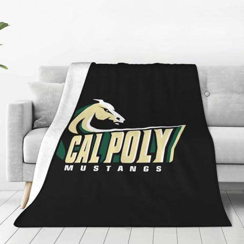 Cal Poly Mustangs Ultra-Soft Micro Fleece Blanket Multi-Size Flannel Blanket