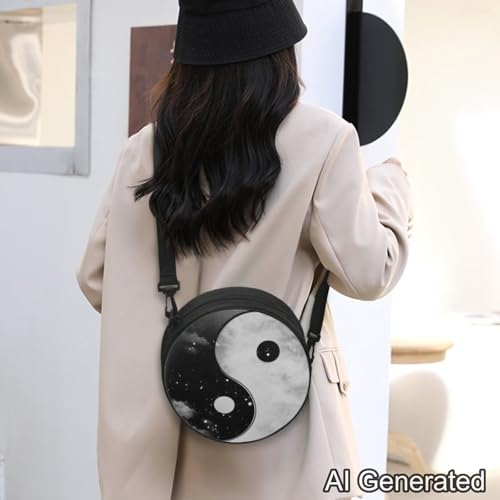 Image of Women Novelty Round Clock Shape Zippered Clock Purses for Women Tote Handbag Shoulder Bag, Gift for Mom Girlfriend