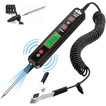 Smart Automotive Test Light, KAIWEETS 0.8V-100V DC Digital LCD Circuit Tester, Light Tester with Voltmeter, Voltage Tester with Flashlight, Electric Test Pen for Car Battery Fuses Polarity Continuity