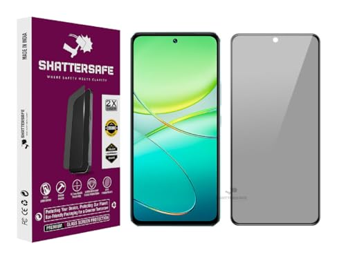 Image of Anti-Spy Privacy Tempered Glass Compatible For Vivo T3 5G [Pack of 1]. 9H Hardness, Anti-Scratch, Edge-to-Edge Protection With Easy Installation Kit & Case Friendly Fit.