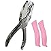 Handheld Hole Paper Punch Puncher for Craft Paper Tags Clothing Ticket DIY Scrapbook Tool, with Pink Soft Handheld Grip (Heart Shaped 1/4 inch)