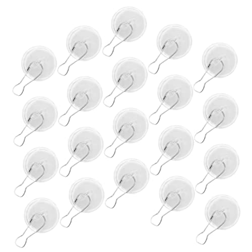 Mobestech 20pcs Heavy Duty Adhesive Ceiling Hooks Strong Suction Cup