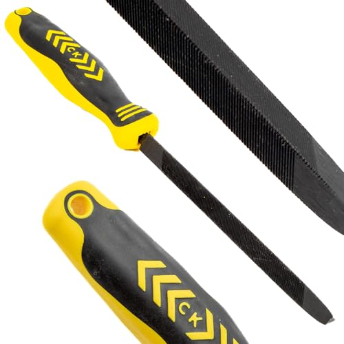 Image of C.K Tools Saw File Standard 150mm Three Square Tapered Point, High Carbon Black Oxide Steel, Ergonomic Two Component Grip, Secure Tang Bond, Lanyard Compatible, Saw Sharpening and Filing, CK T0074A 6