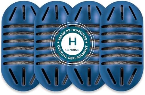 HoMedics Demineralization Cartridge for Ultrasonic Humidifiers – 4-Pack Humidifier Filter Replacements, Filters Mineral Deposits and Purifies Water in Air Humidifiers for Bedroom, Plants, Office Blue