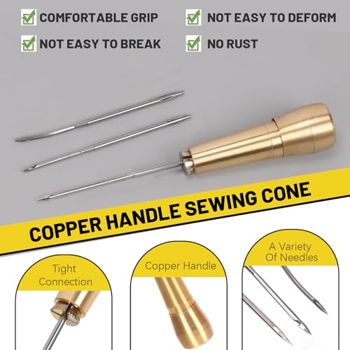 Mardatt 19pcs Leather Sewing Awl Kit Includes Leather Needle with Copper Handle - Image 3