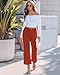luvamia Wide Leg Jeans for Women Trendy High Waisted Flare Jeans Cropped Denim Pants Stretchy Baggy with Patch Pockets Orange Rust Size X-Large Fits Size 16-18