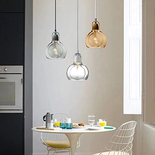 Luminaire Suspendu en Verre Industriel E27 pour Salon