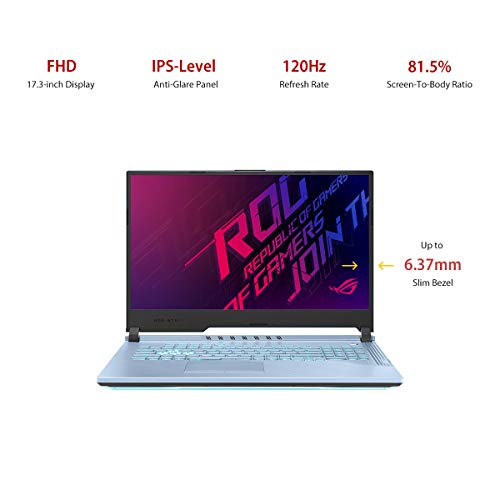 Image of ASUS ROG Strix G G731GT-H7159T 17.3 inch FHD 120Hz Gaming Laptop GTX 1650 4GB Graphics (Core i7-9750H 9th Gen /16GB RAM /1TB NVMe SSD /Windows 10 /One-Zone RGB KB /2.85 Kg), Glacier Blue