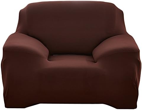 Elvoes Floral Printed Sofa Cover Anti-Slip Elastic Slipcover Stretch Polyester Fabric Soft Furniture Protector Couch Cover (One seater(35''-55''), Coffee)