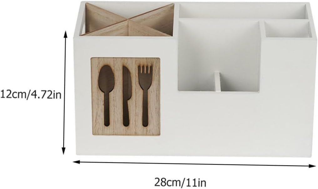 Wood Utensil Holder Kitchen Cutlery Storage Organizer Uncovered Wooden Rack for Dining Table Spoon and Chopsticks Storage for Home Kitchen Organization