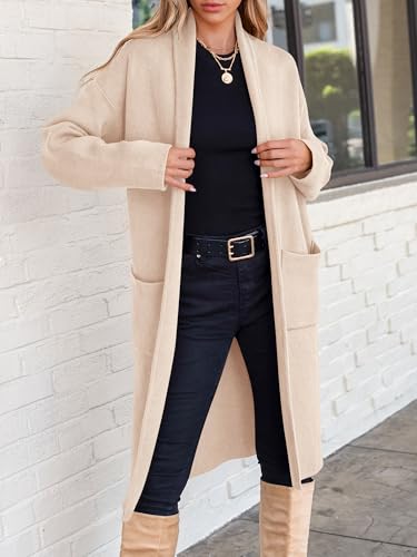 Image of ANRABESS Women's Cardigan Long Sweater Oversized Open Front Knit Coatigan Duster Coat 2026 Trendy Fall Outfits Outerwear