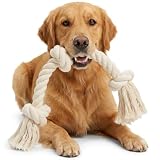 Barida Natural White Cotton Tough Dog Rope Toy for Medium & Large Dogs. Non Toxic and Premium Rope Toys for Dogs.