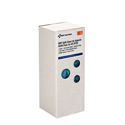 First Aid Only 00701 10 Piece Spill Cleanup Apparel Refill Kit, For Large Industrial Bbp Cabinet #TOP3