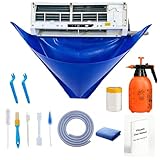 Vitsunth 13Pcs Complete Mini Split Cleaning Kit Bag with 2L High Pressure Sprayer Mini-Split Cleaning Kit with HVAC Waterproof Cover Bib for 18000-24000BU/38in-48in Ductless Air Conditioner