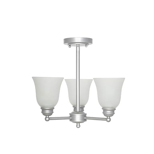 Ravenna Home Classic 3-Light Semi-Flush Mount, Silver