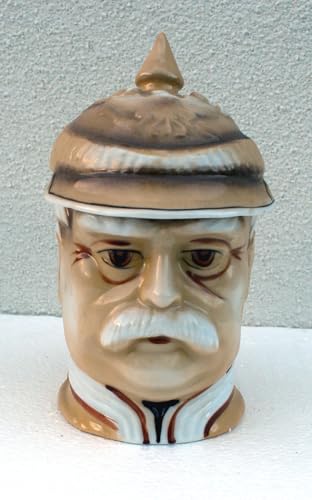 Graf von Gerlitzen Porzellan Figur Porzellanfigur Figurenkrug Bierkrug Gesichterkrug Studentenkrug Bismarck