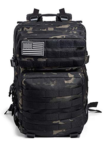 Qt&Qy Tactical Backpack V1.0(Black Camo) And Tactical Duffle Bag(Black) #TOP2