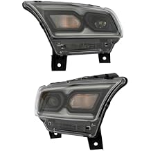 Left + Right Headlight for Dodge Durango 2021 2022 2023, Halogen + LED Headlamp Direct Replacement, Headlights Assembly OEM 68433778AE 68433783AE Pair Set