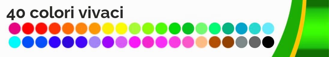 Crayola - Pennarelli ultra puliti, lavabili, 40 colori classici tossici, per bambini e neonati, grande varietà di colori accesi e vivaci, ideali per aule