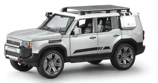 Image of TEC TAVAKKAL 1:22 Scale Big Size Land Rover Defender Model Car Exclusive Alloy Metal car Pull Back Die-cast Metal Toy car with Openable Doors & Light Music Toys Silver