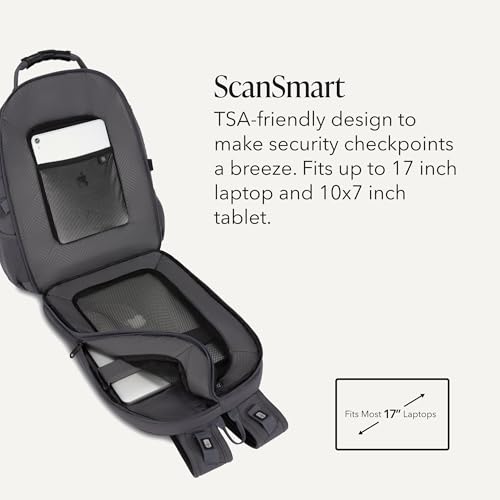 Image of SWISSGEAR 1900 ScanSmart Laptop Backpack, Fits Most 17-Inch Laptops, TSA-Friendly Lay-Flat Design, RFID Protection, and Tablet Pocket, Black, 31L, 18.5-Inch