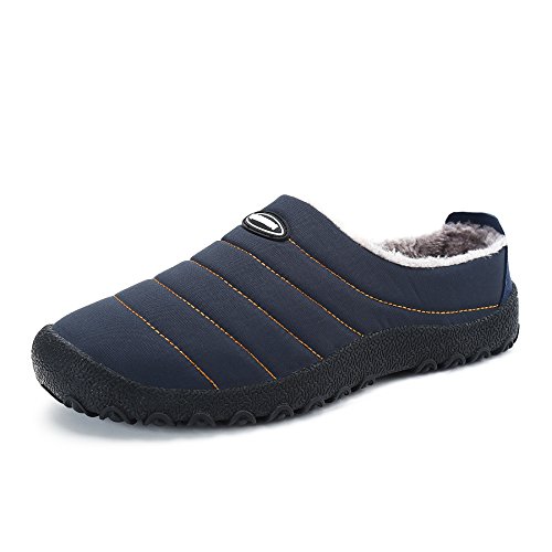 Voovix Zapatillas de Casa Invierno Zapatos Calientes Antideslizante House Slippers Adultos para Hombre Mujer(Azul,EU41)