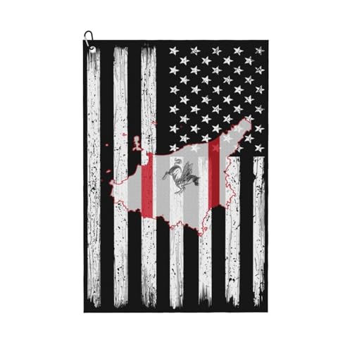 Tuscany Golf Towel 24x16in with Carabiner, Waffle Pattern