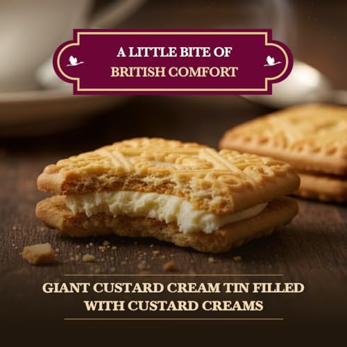 Giant Custard Creams Biscuit Tin - Novelty British Biscuits Gift Set, Family Sharing Box with Luxury Custard Cream Treats - Mothers Day Biscuits, Large Hamper Tins, Gifts for Mum, 450g - Image 3