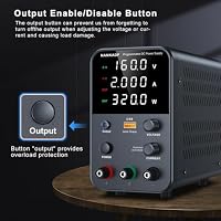Labornetzteil, 160V 2A DC Regelbar Netzgerät mit Drehregler zur Einstellung, Ausgangsschalter und USB-Schnellladeanschluss, Labornetzgerät mit OCP-Kurzschlussalarm – Ansicht 4
