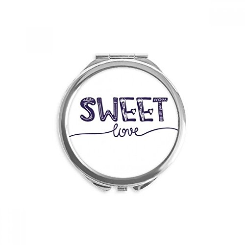 Miroir de poche sweet love citation mignon petit miroir portable rond multicolore