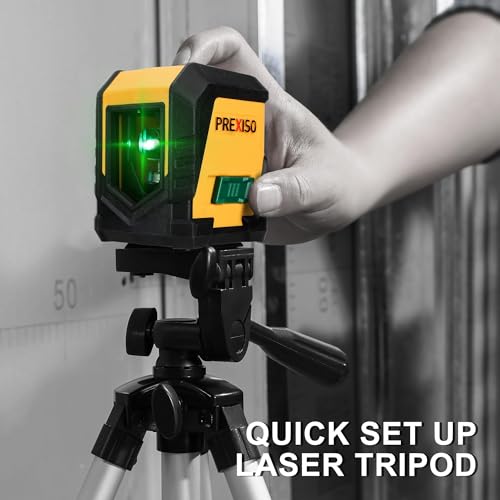 image for PREXISO Laser Level with Tripod, 65Ft Self Leveling Cross Line Laser L