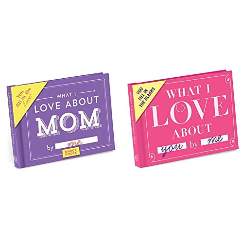 Knock Knock What I Love about Mom Fill in the Love Book Fill-in-the-Blank Gift Journal, 4.5 x 3.25-inches & What I Love about You Fill in the Love Book Fill-in-the-Blank Gift Journal 4.5 x 3.25-Inches