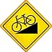 SMART BLONDE Steep Grade Bike Novelty Metal Crossing Sign CX-592