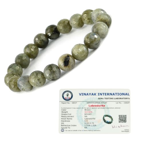 Image of Certified Natural Crystal Stone Diamond Cut /Faceted 10 mm Beads Bracelet for Men & Women | Reiki Charged Gemstone Jewellery | Multiple Stone Variants Available