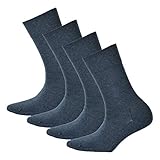  Hudson 4 Paar Damen Socken, Relax Cotton Strumpf, Komfortbund, uni (4x 1 Paar) (Marine Melange (0387), 35-38 (4 Paar))
