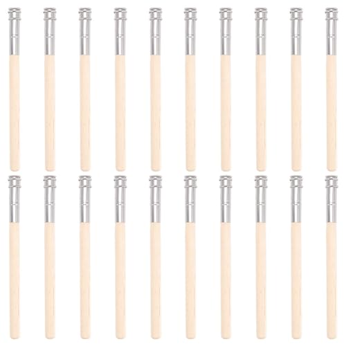 WEBEEDY 20 Pcs Wooden Pencil Extenders Art Pencil Lengthener for School Office Supplies Pencil Extender for Artists