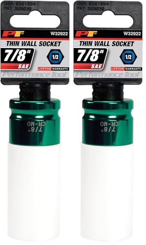 Image of Performance Tool W32922 Performance Tool 1 /2-Inch Impact Drive 7 /8-Inch Thin Wall Socket, Green (Pack of 2)