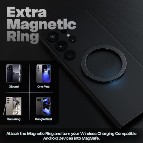 Image of MOZEN by Amkette Air 450 Qi2 Wireless Charger /Magsafe Charger | Qi2 Technology 15W Wireless Charging with MagSafe Compatibility| Includes Magnetic Ring for Non-MagSafe Phones