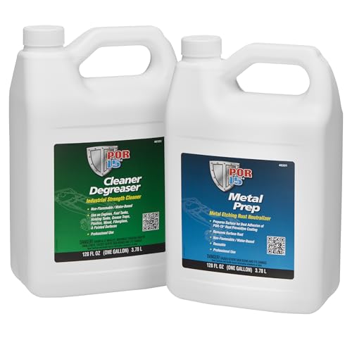 POR-15 Surface Preparation System - Cleaner Degreaser and Metal Prep, Non-flammable and Water-based, 128 Fluid Ounces, 1-gallon each