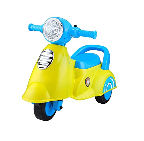 Image of JoyRide Baby Star Ride On with Musical Horn & Light | Backrest and Under Seat Storage for Toys Boys and Girls of Age 1-3 Years, Weight Capacity Up to 20kgs (Yellow)